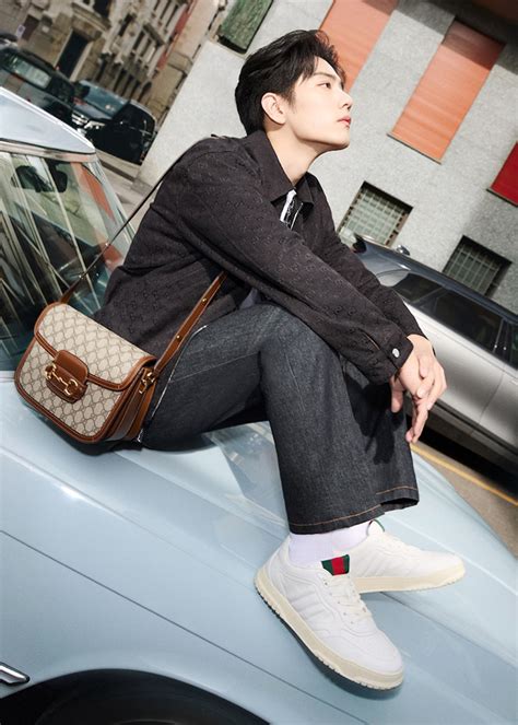 gucci horsebit xiao zhan|Gucci's Golden Boy: Xiao Zhan Shines in Horsebit 1955 Bag Ad.